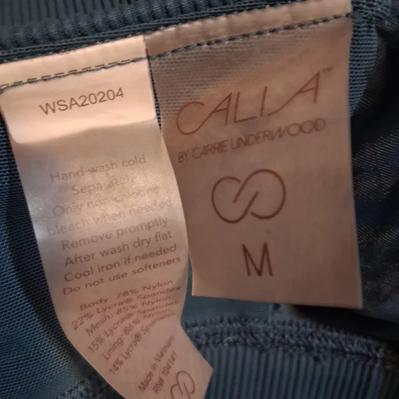 CALIA by Carrie Underwood Ribbed Tie-Front Bikini Set - Teal Green - Size Medium - Picture 2 of 12